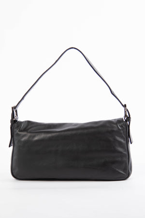 Vintage Fendi Black Lambskin Leather Baguette Bag