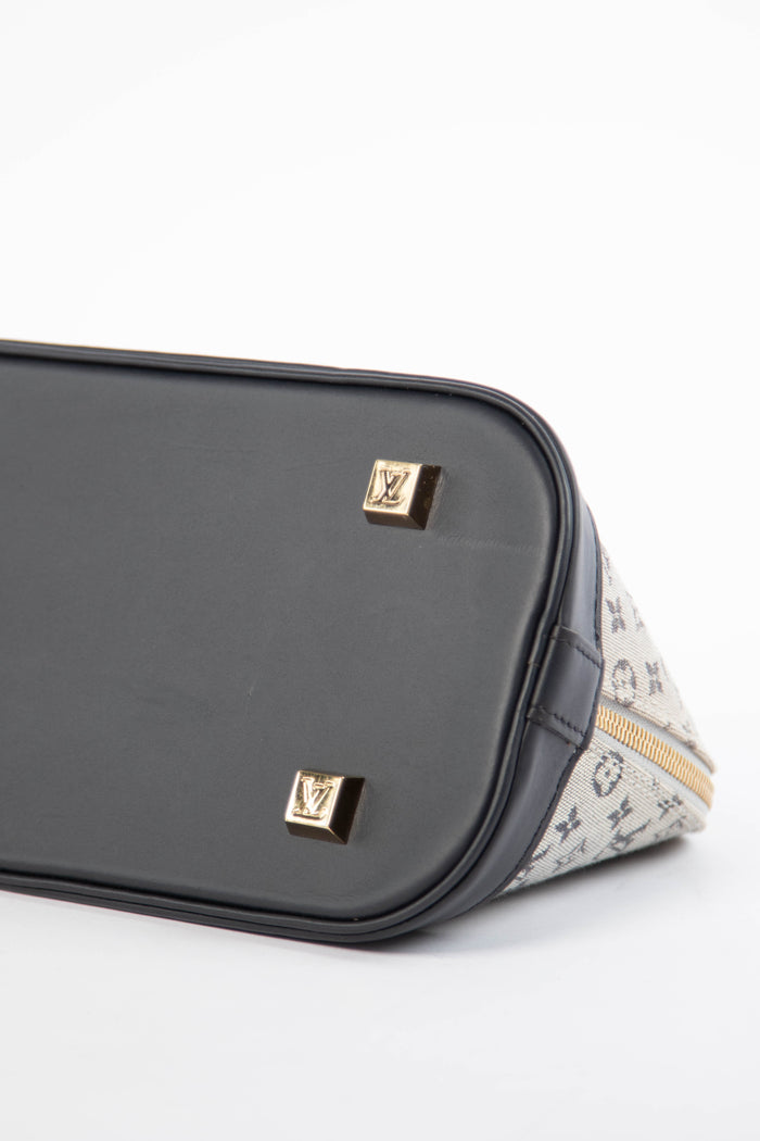 Vintage Louis Vuitton Navy Mini Lin Alma Top Handle Bag