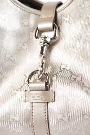 2000s Gucci Silver XL Guccissima Jackie Bag