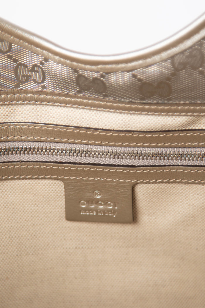 2000s Gucci Silver XL Guccissima Jackie Bag