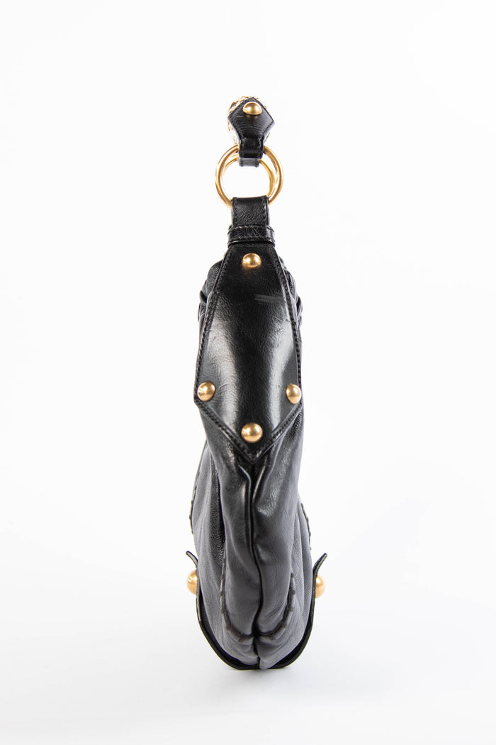 Yves Saint Laurent Black Leather Mombasa Shoulder Bag