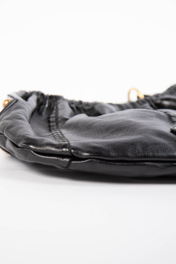 Yves Saint Laurent Black Leather Mombasa Shoulder Bag
