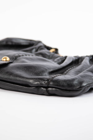 Yves Saint Laurent Black Leather Mombasa Shoulder Bag