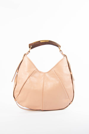 Yves Saint Laurent Nude Leather Mombasa Shoulder Bag