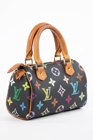 RARE Louis Vuitton x Takashi Murakami Black Multicolour Nano Speedy