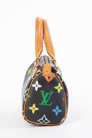 RARE Louis Vuitton x Takashi Murakami Black Multicolour Nano Speedy