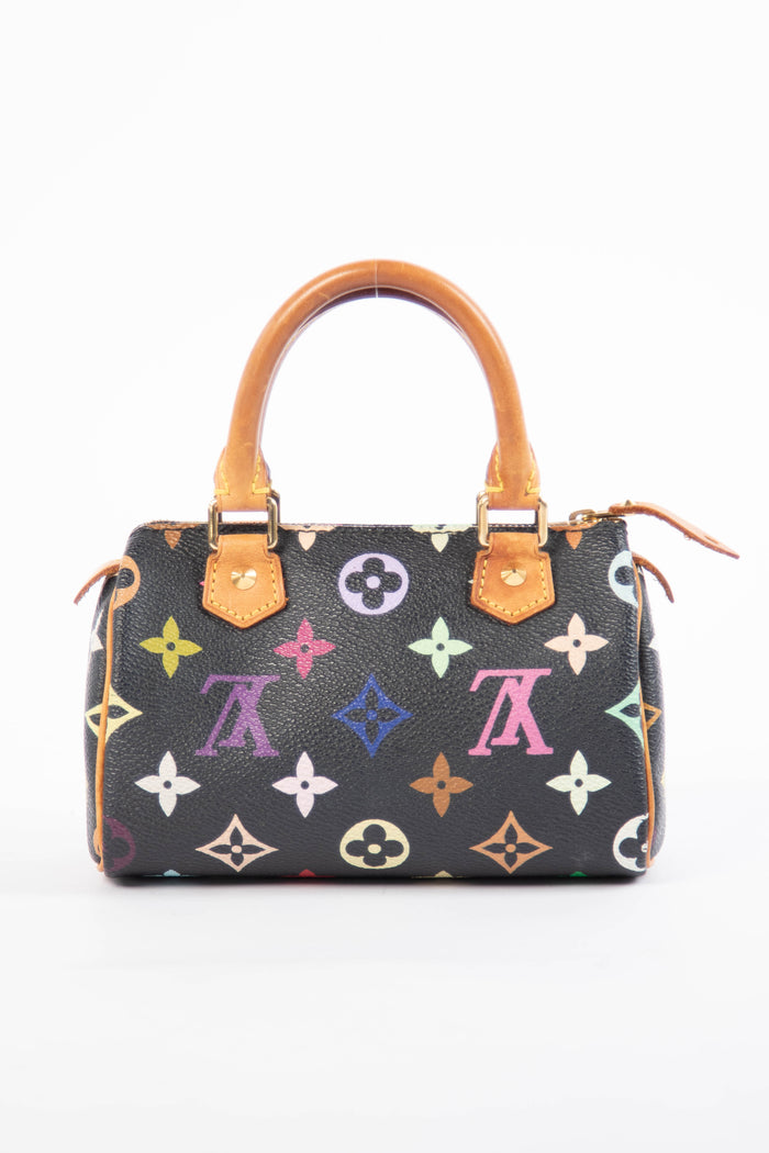 RARE Louis Vuitton x Takashi Murakami Black Multicolour Nano Speedy