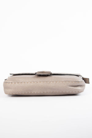 Vintage Fendi Metallic Leather Selleria Baguette Shoulder Bag