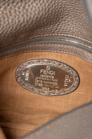 Vintage Fendi Metallic Leather Selleria Baguette Shoulder Bag