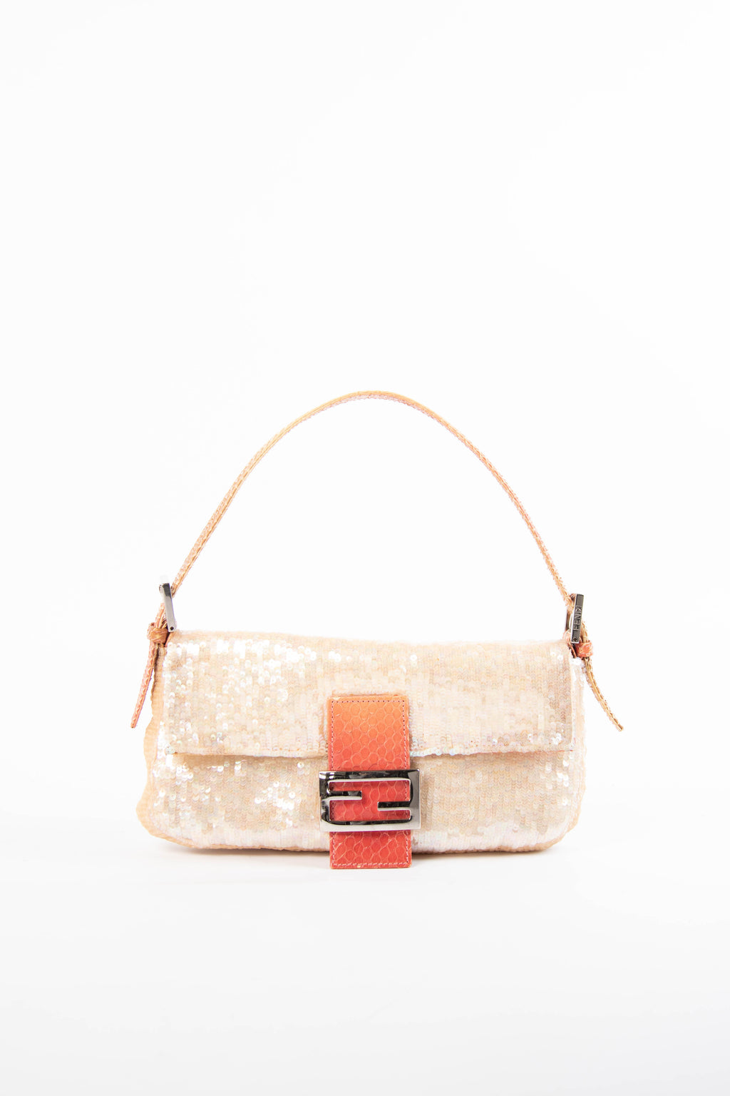RARE Vintage Fendi Pastel Sequin Baguette Shoulder Bag