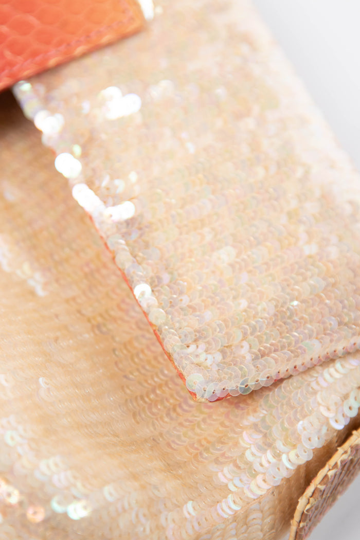 RARE Vintage Fendi Pastel Sequin Baguette Shoulder Bag