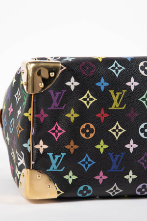 2000s Louis Vuitton x Takashi Murakami Black Multicolour Monogram Speedy 30 Bag