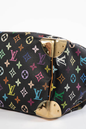 2000s Louis Vuitton x Takashi Murakami Black Multicolour Monogram Speedy 30 Bag