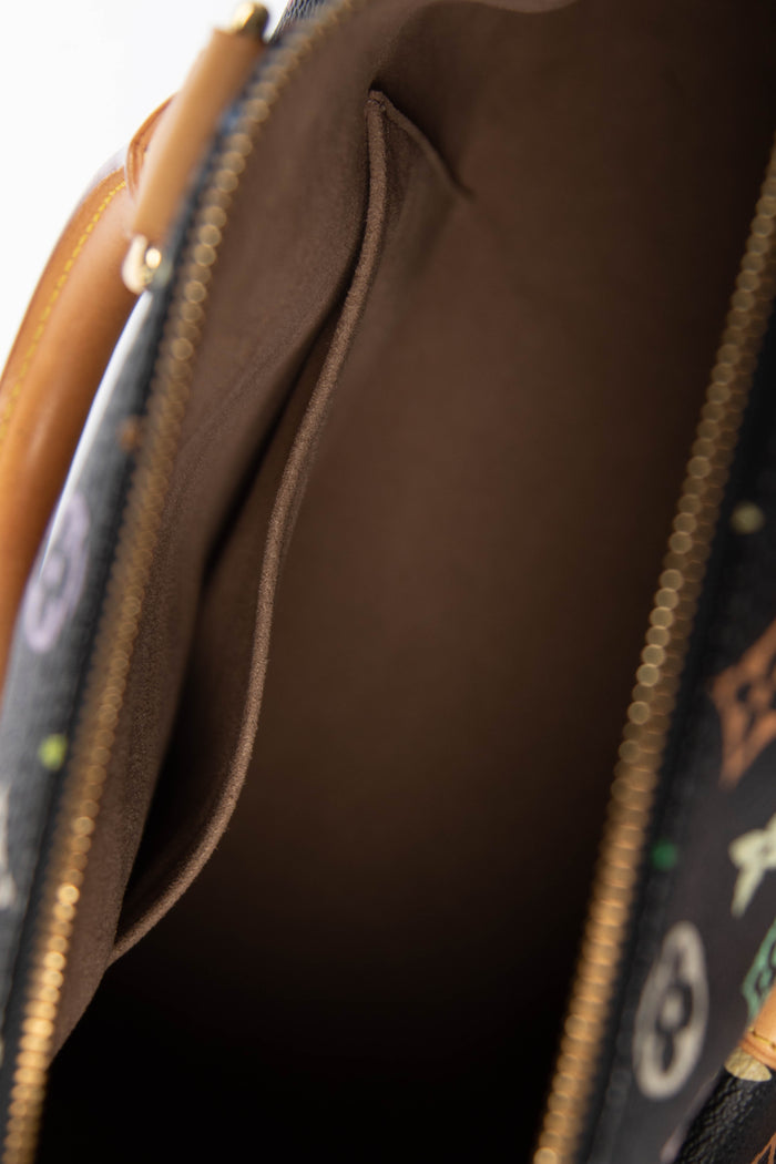 2000s Louis Vuitton x Takashi Murakami Black Multicolour Monogram Speedy 30 Bag
