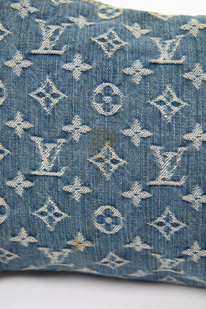 2000s Louis Vuitton Blue Denim Baggy PM Monogram Shoulder Bag