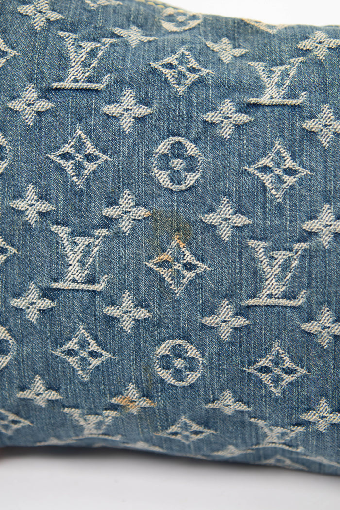 2000s Louis Vuitton Blue Denim Baggy PM Monogram Shoulder Bag