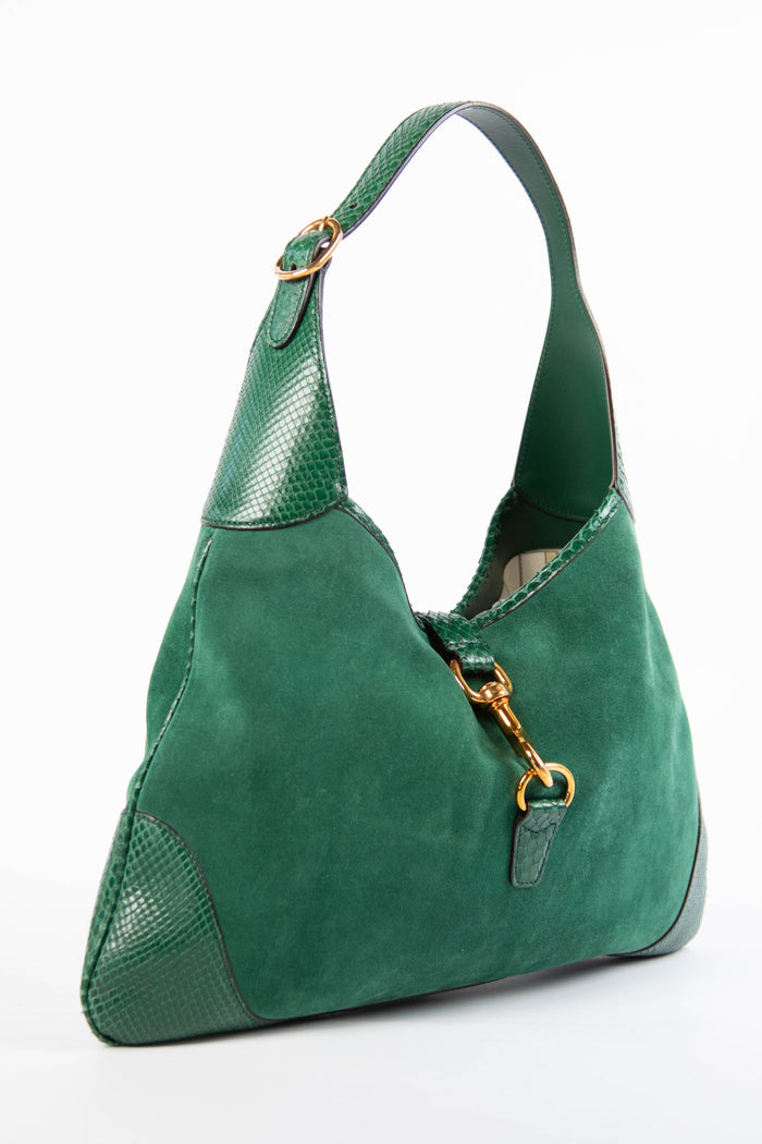 2000s Gucci Green Suede Jackie Bag