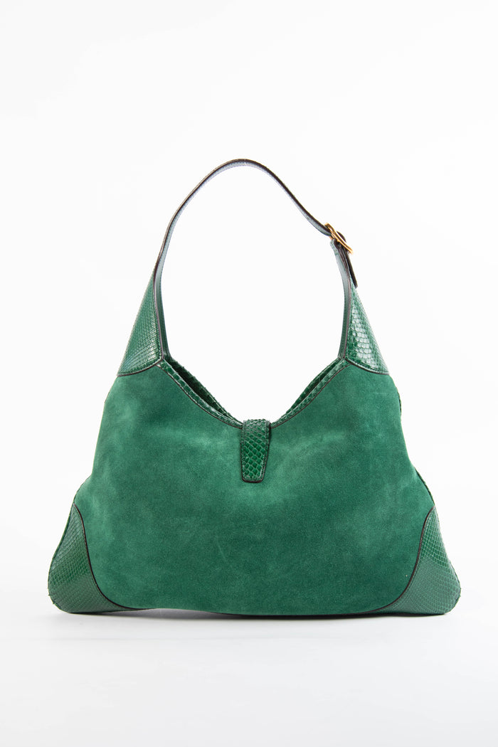 2000s Gucci Green Suede Jackie Bag