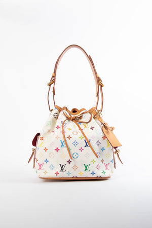 2010s Louis Vuitton x Takashi Murakami White Multicolour Petit Noé