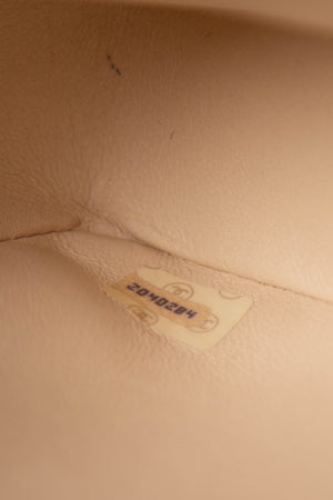 90s Chanel Cream Terry Cloth Medium Flap Shoulder Bag