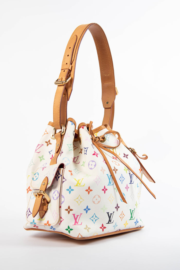 2010s Louis Vuitton x Takashi Murakami White Multicolour Petit Noé
