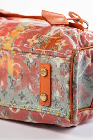 2000s Louis Vuitton Richard Prince Red Jaune Weekender PM Top Handle Bag