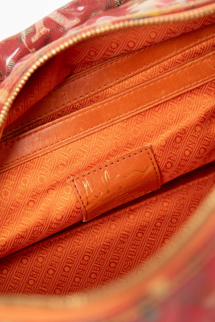 2000s Louis Vuitton Richard Prince Red Jaune Weekender PM Top Handle Bag