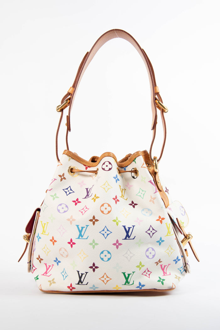 2010s Louis Vuitton x Takashi Murakami White Multicolour Petit Noé