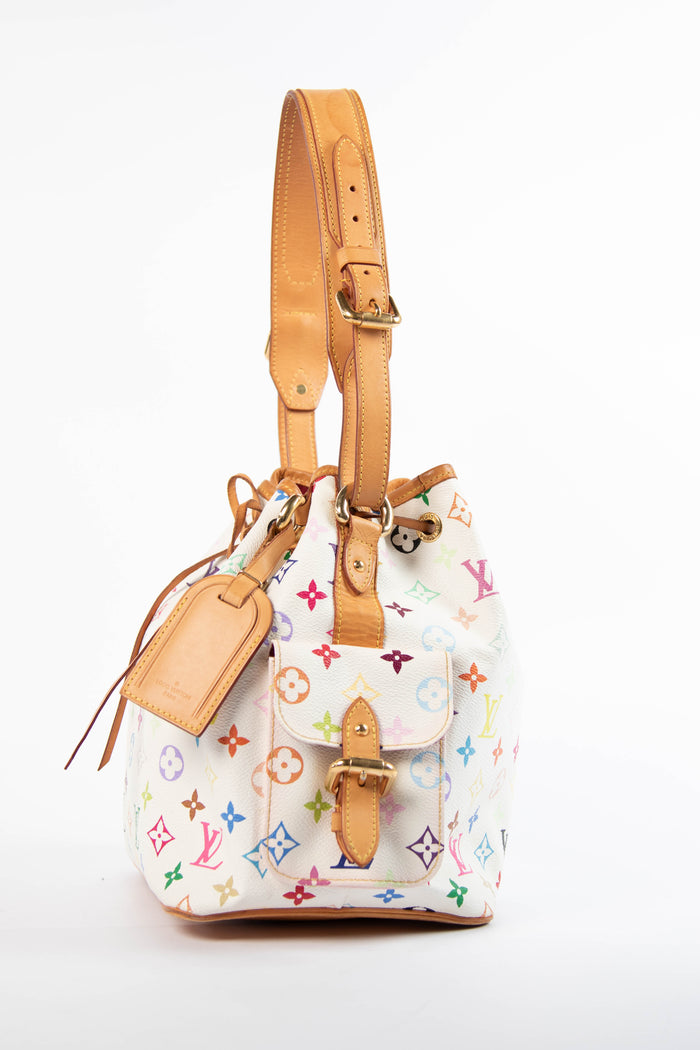 2010s Louis Vuitton x Takashi Murakami White Multicolour Petit Noé