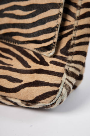 RARE Fendi Tiger Pony Hair Mamma Baguette Shoulder Bag