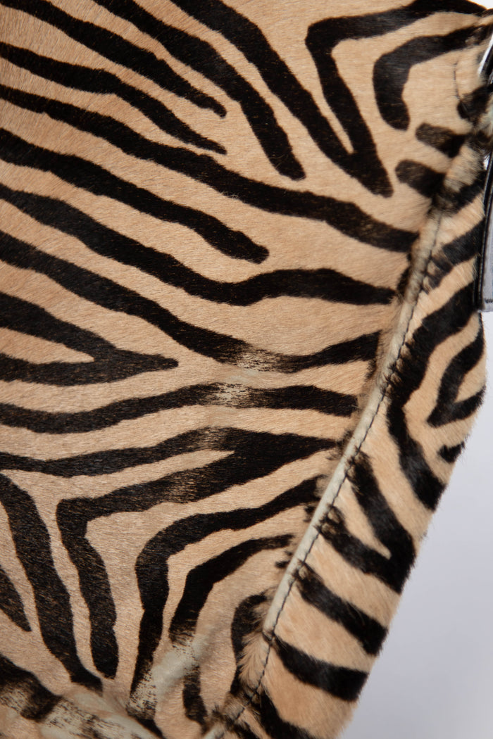 RARE Fendi Tiger Pony Hair Mamma Baguette Shoulder Bag