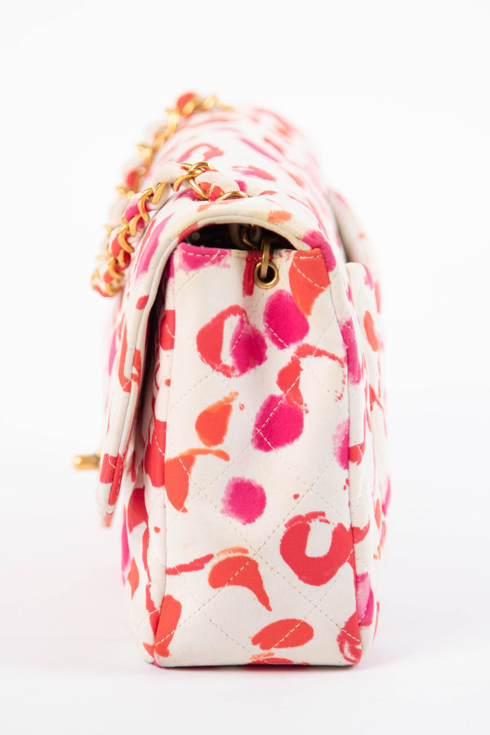 90s Chanel Paint Splatter Single Flap Shoulder Bag