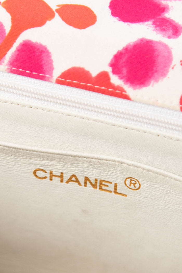 90s Chanel Paint Splatter Single Flap Shoulder Bag