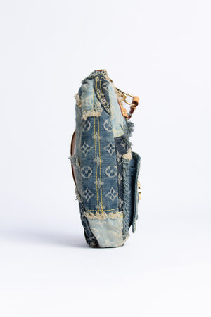 RARE Y2K Louis Vuitton Denim Patchwork Shoulder Bag