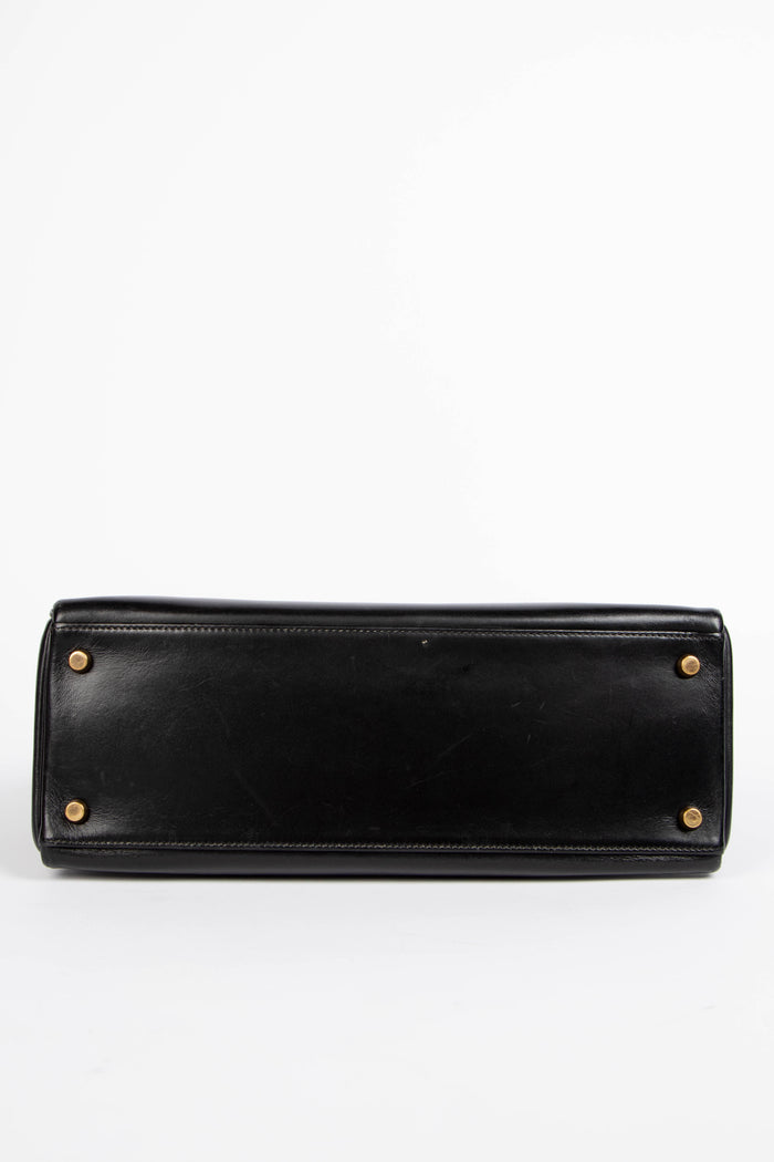 1991 Hermès Kelly 32cm in Black Box Calf Leather with GHW