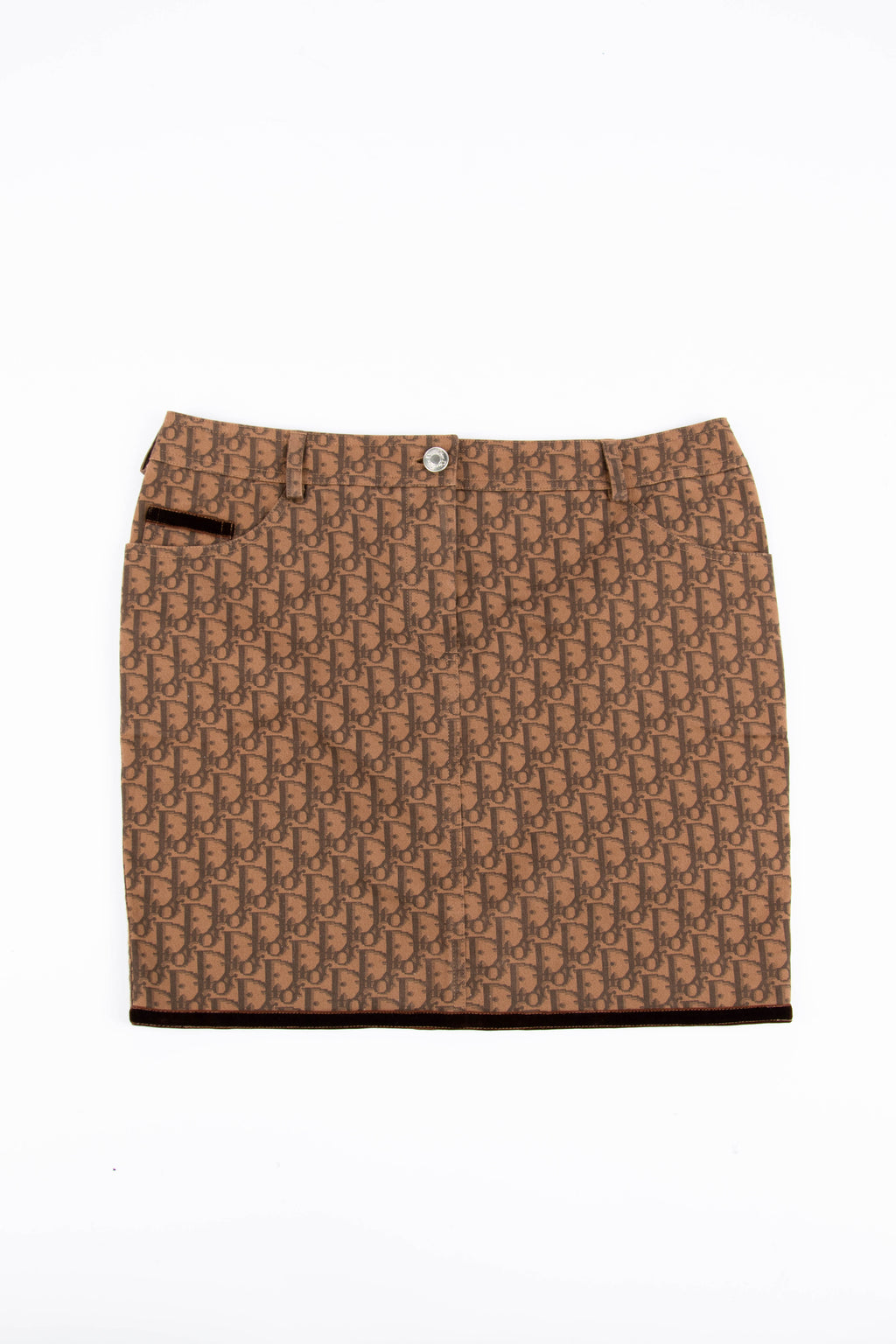 Y2K Christian Dior Brown Monogram Skirt (UK 12)