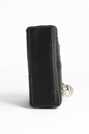 RARE Christian Dior Mini Black Satin Lady Dior