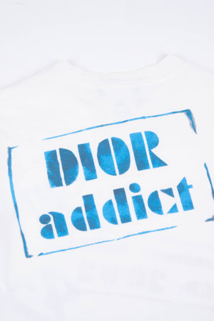 2000s Christian Dior "Dior Addict" Stamp White T-Shirt (UK 10)