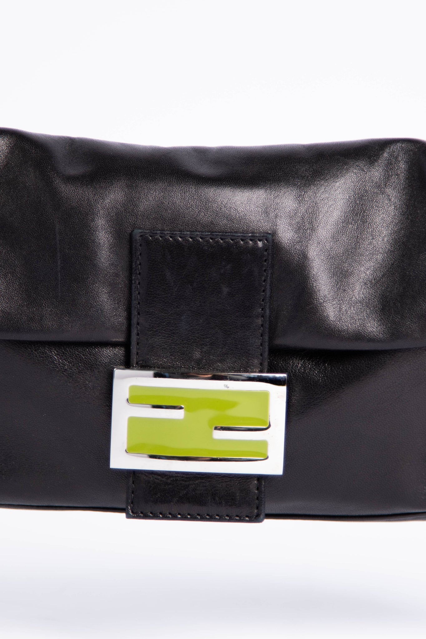 Baguette Phone Pouch - Green patent leather pouch