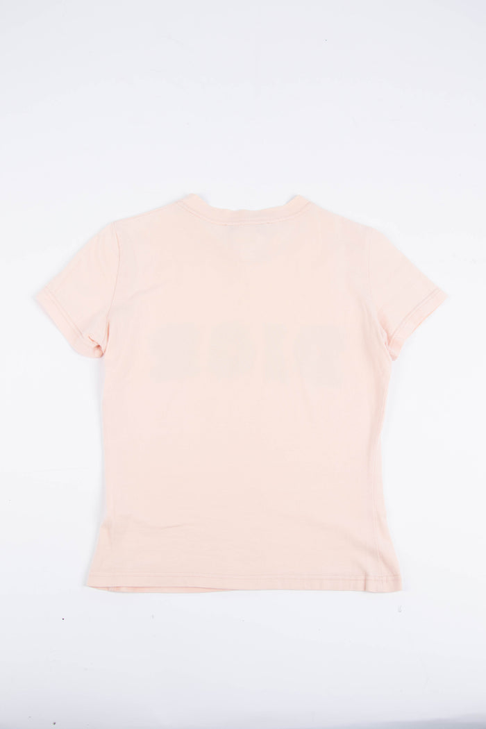 2000s Christian Dior Denim "Dior" Pale Pink T-shirt (UK 8)