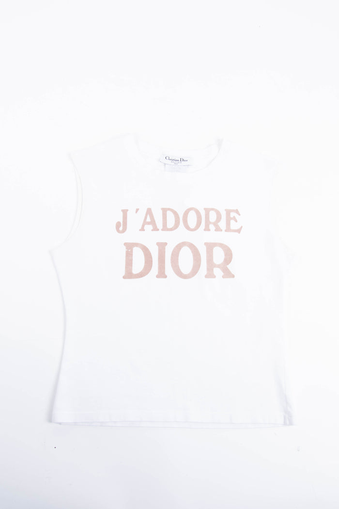 RARE 2000s Christian Dior "J'adore Dior" White Vest Top (UK 12)