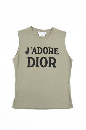 RARE 2000s Christian Dior J'adore Dior Khaki Vest Top (UK 12)