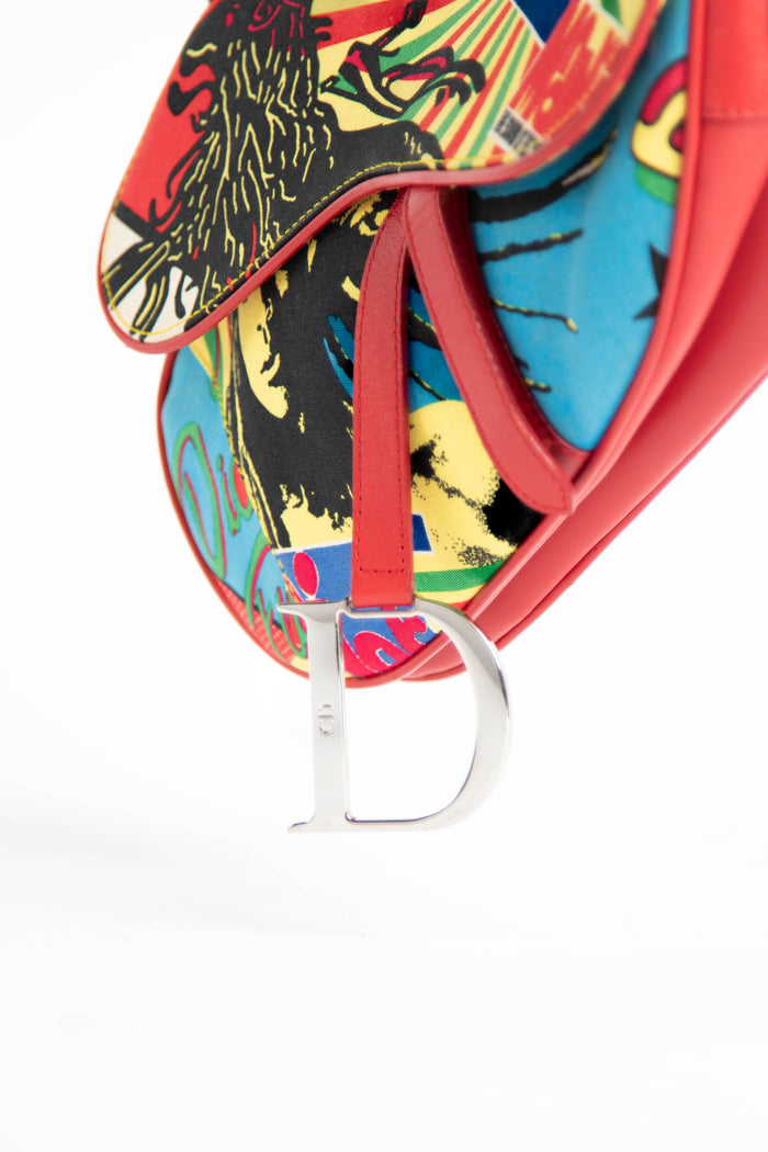 RARE 2003 Christian Dior Galliano Rasta Mania Saddle Bag