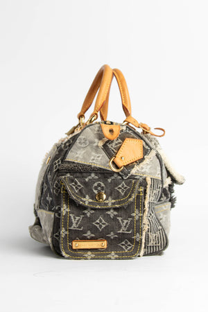 RARE 2000s Louis Vuitton Denim Patchwork Speedy 30