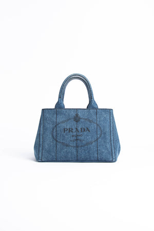Vintage Prada Denim Canapa Tote Bag