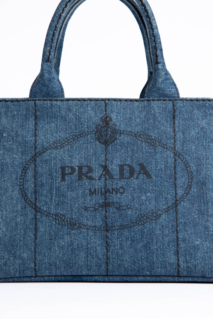 Vintage Prada Denim Canapa Tote Bag