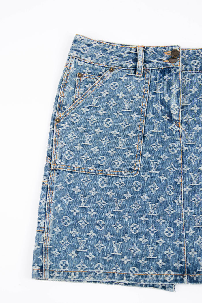 RARE Louis Vuitton Denim Monogram Skirt (UK 12)