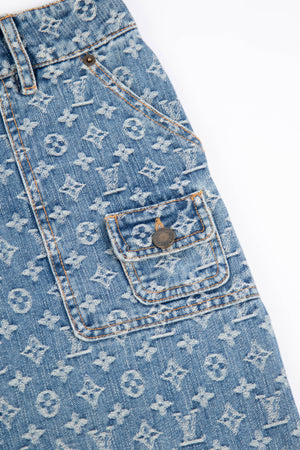 RARE Louis Vuitton Denim Monogram Skirt (UK 12)