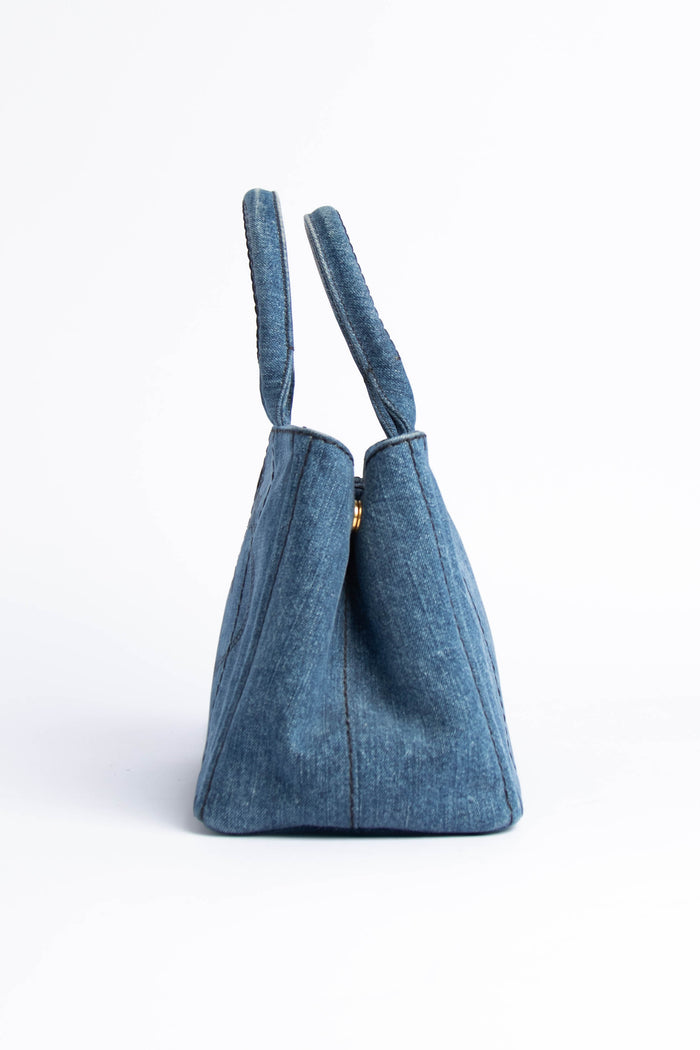 Vintage Prada Denim Canapa Tote Bag