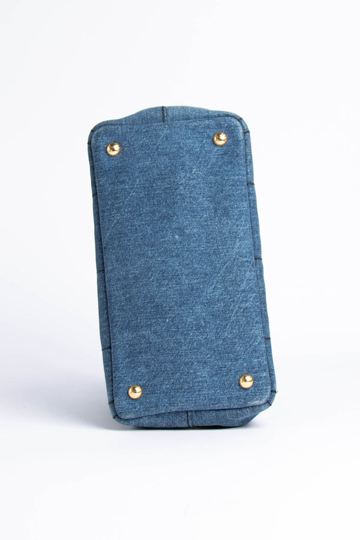 Vintage Prada Denim Canapa Tote Bag